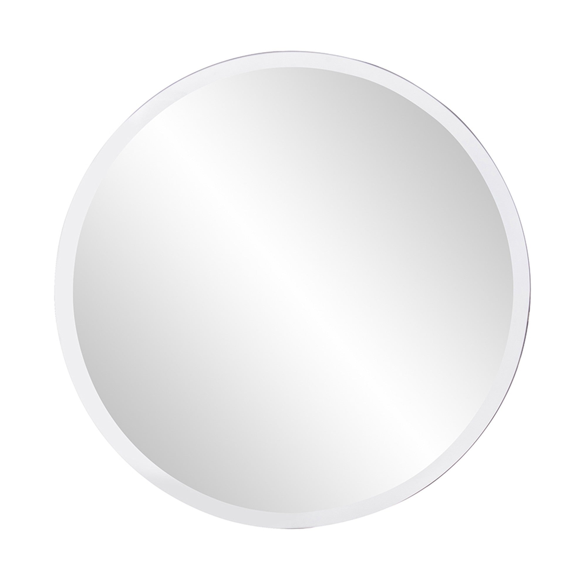 HomeRoots 28' X 28' Minimalist Round Mirror with Beveled Edge