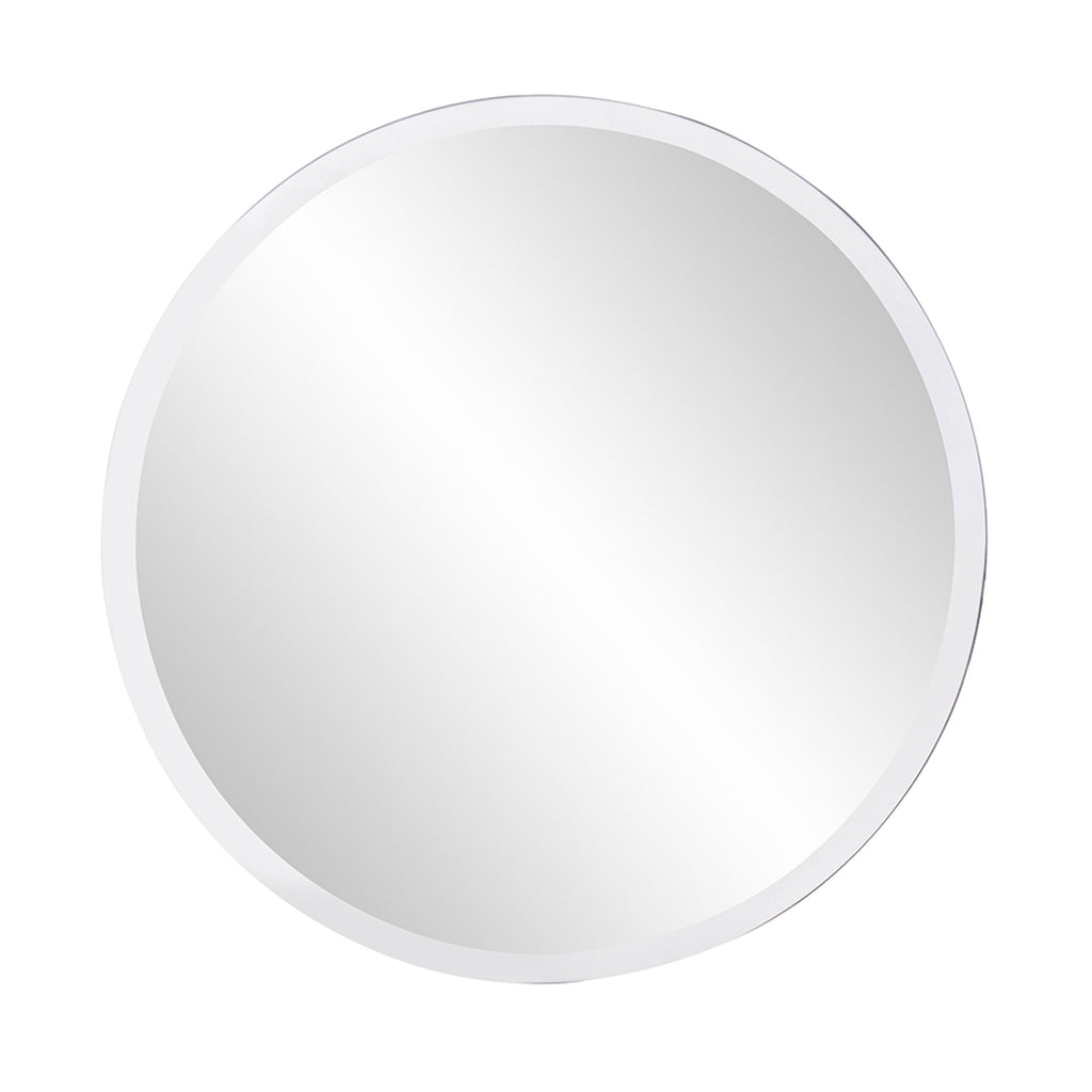 HomeRoots 28' X 28' Minimalist Round Mirror with Beveled Edge