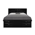 Black Veneer King Bed With Bookcase Headboard  10 Drawers