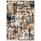 HomeRoots 6' X 9' Ivory Gray Abstract Sectors Indoor Area Rug