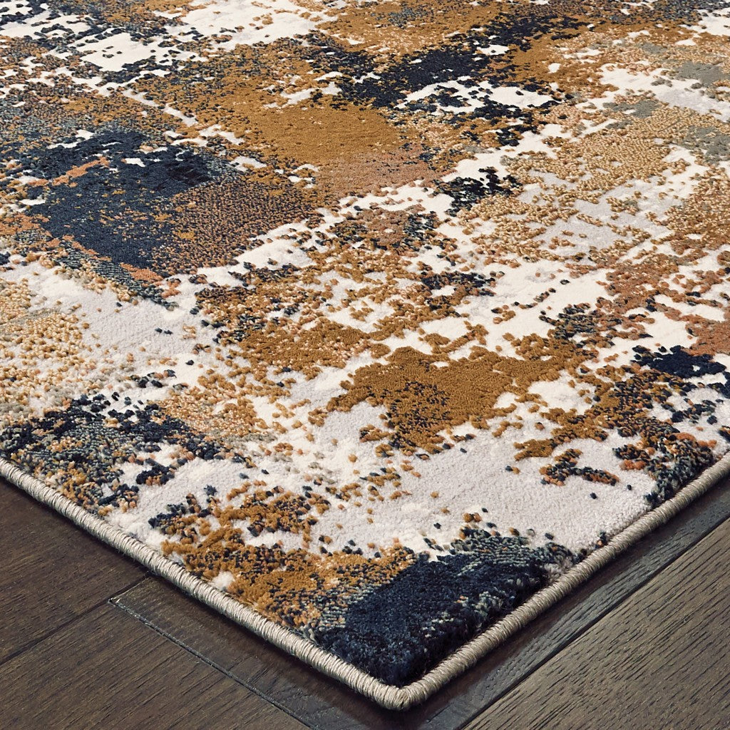 HomeRoots 6' X 9' Ivory Gray Abstract Sectors Indoor Area Rug