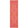8 Pink And Orange Medallion Indoor Outdoor Runner Rug