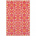 6 X 9 Pink And Orange Medallion Indoor Outdoor Area Rug