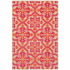 HomeRoots 10' x 13' Pink and Orange Moroccan Indoor Outdoor Area Rug