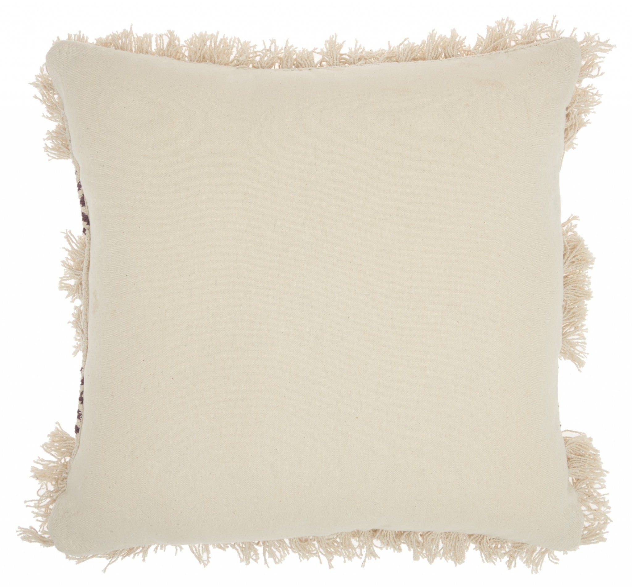 HomeRoots 100% Cotton Plum Diamond Patterned Throw Pillow