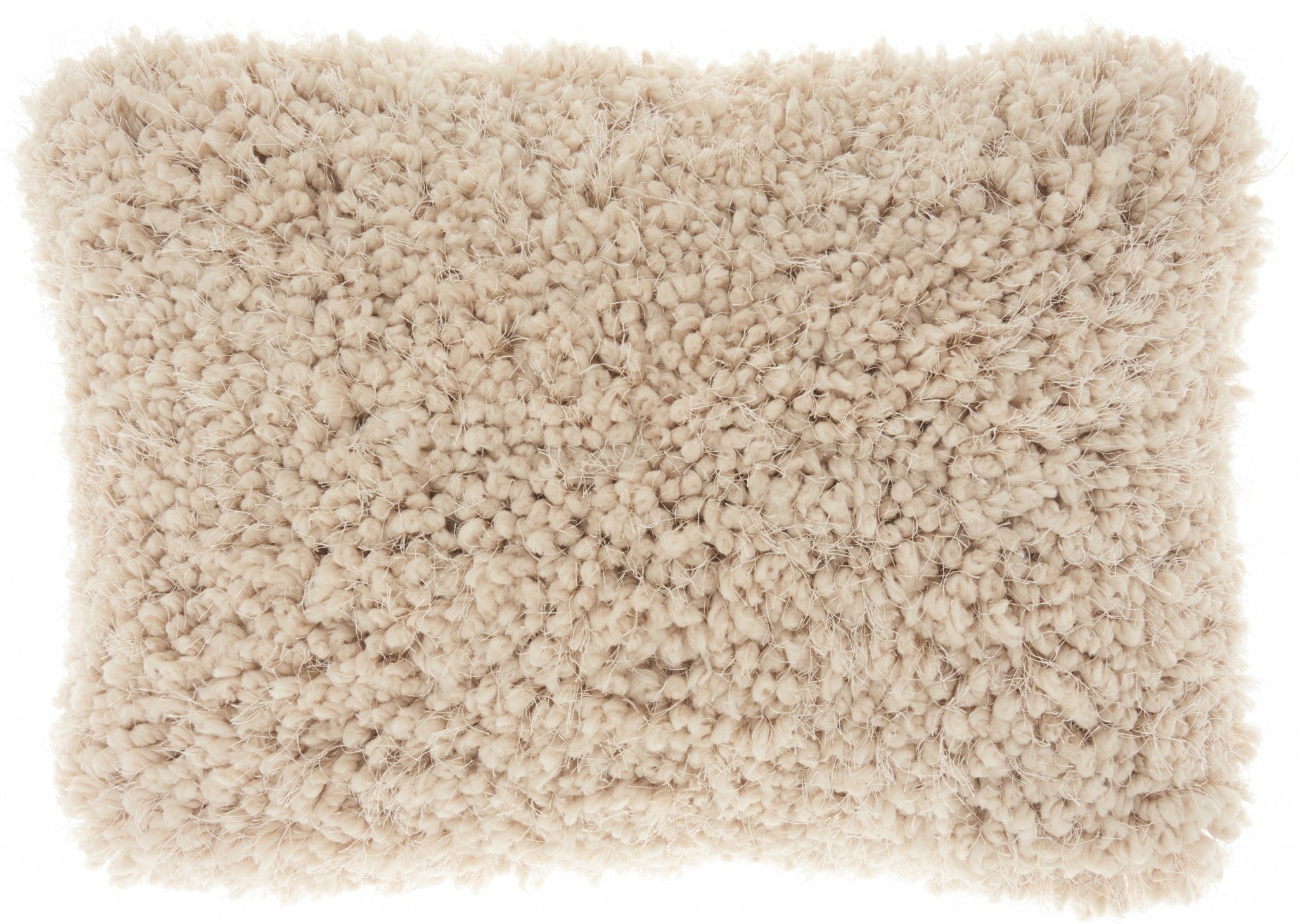 HomeRoots 100% Polyester Beige Knubby Plush Lumbar Throw Pillow