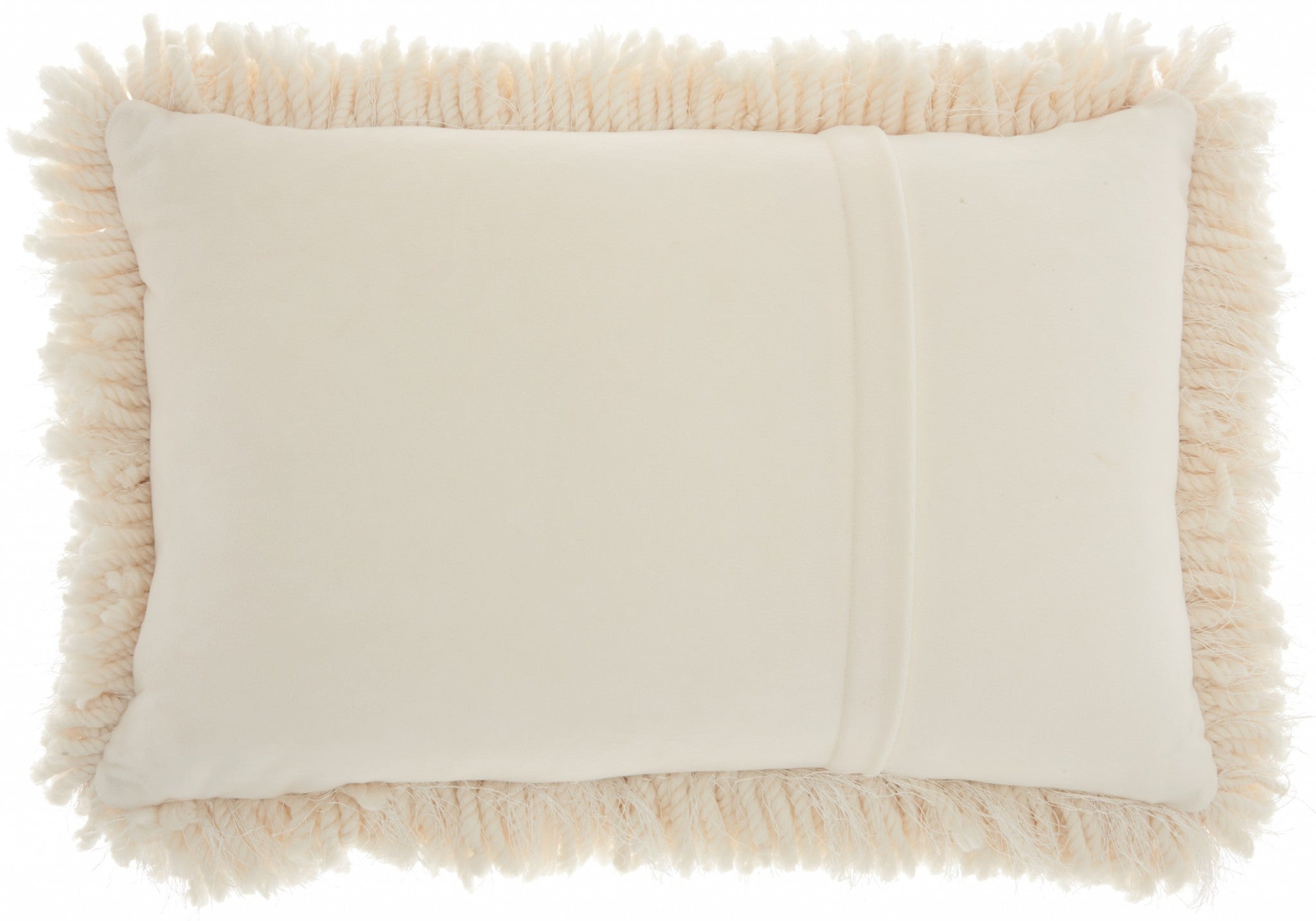 HomeRoots 100% Polyester Cream Kubby Plush Lumbar Throw Pillow