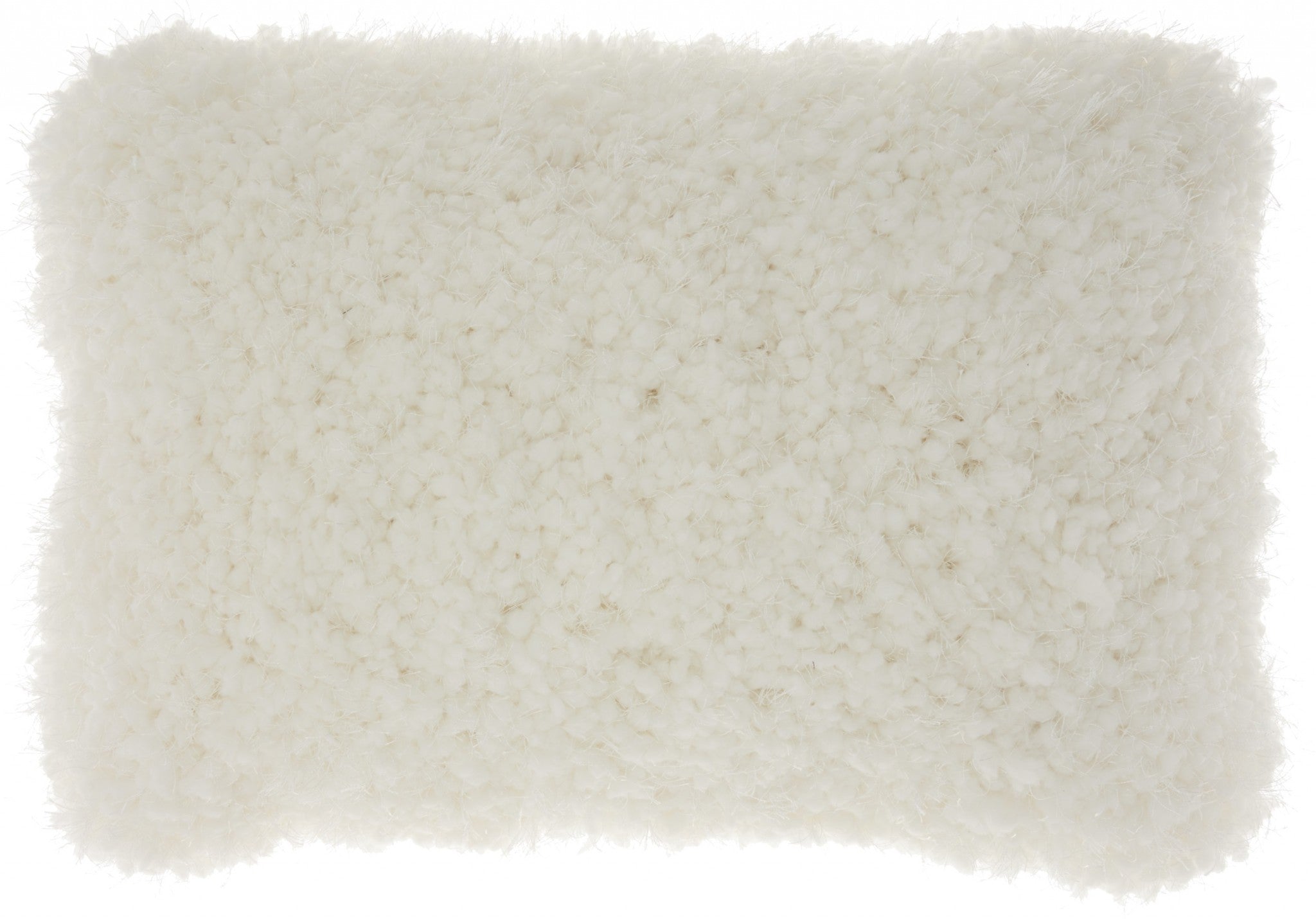 HomeRoots 100% Polyester White Knubby Plush Lumbar Throw Pillow