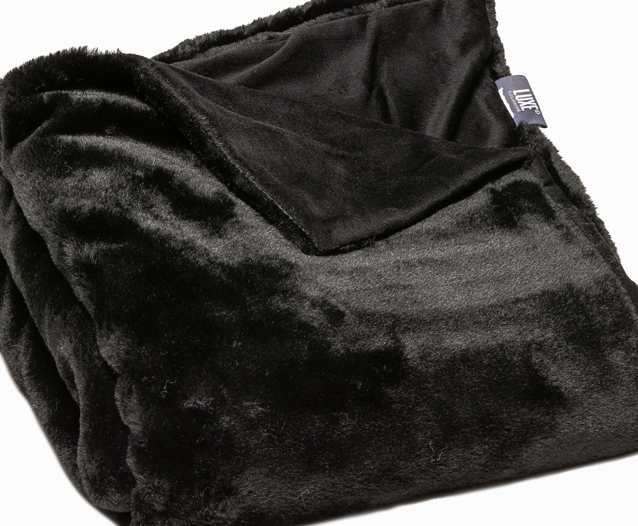 HomeRoots 100% Polyester Premier Luxury Black Super Soft Faux Fur Throw Blanket