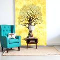 45 X 30 Black Orange And Yellow Trees Cotton Hanging Tapestry
