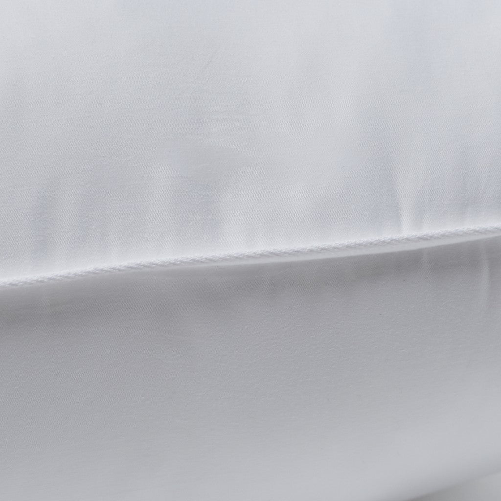 HomeRoots White 100% Cotton Lux Sateen Down Alternative King Size Firm Pillow