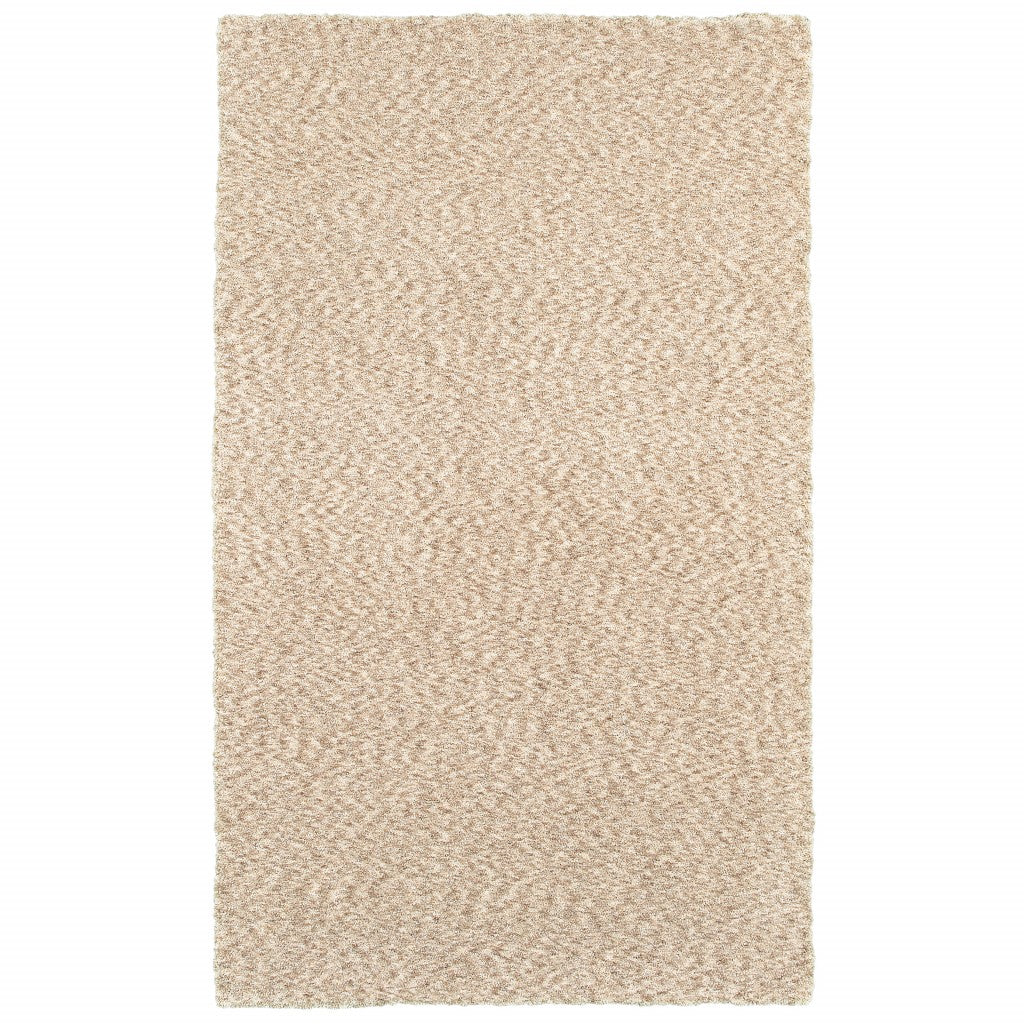 HomeRoots Polyester 3’ x 5’ Modern Soft Tan Indoor Area Rug