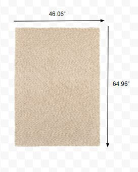 HomeRoots Polyester 3’ x 5’ Modern Soft Tan Indoor Area Rug