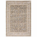 HomeRoots Polyester 2' x 3' Beige Grey Machine Woven Oriental Indoor Area Rug