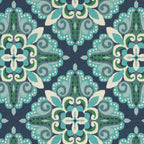 HomeRoots Polypropylene 5’x8’ Blue and Green Floral Indoor Outdoor Area Rug