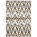 2X3 Gray And Taupe Ikat Pattern Scatter Rug