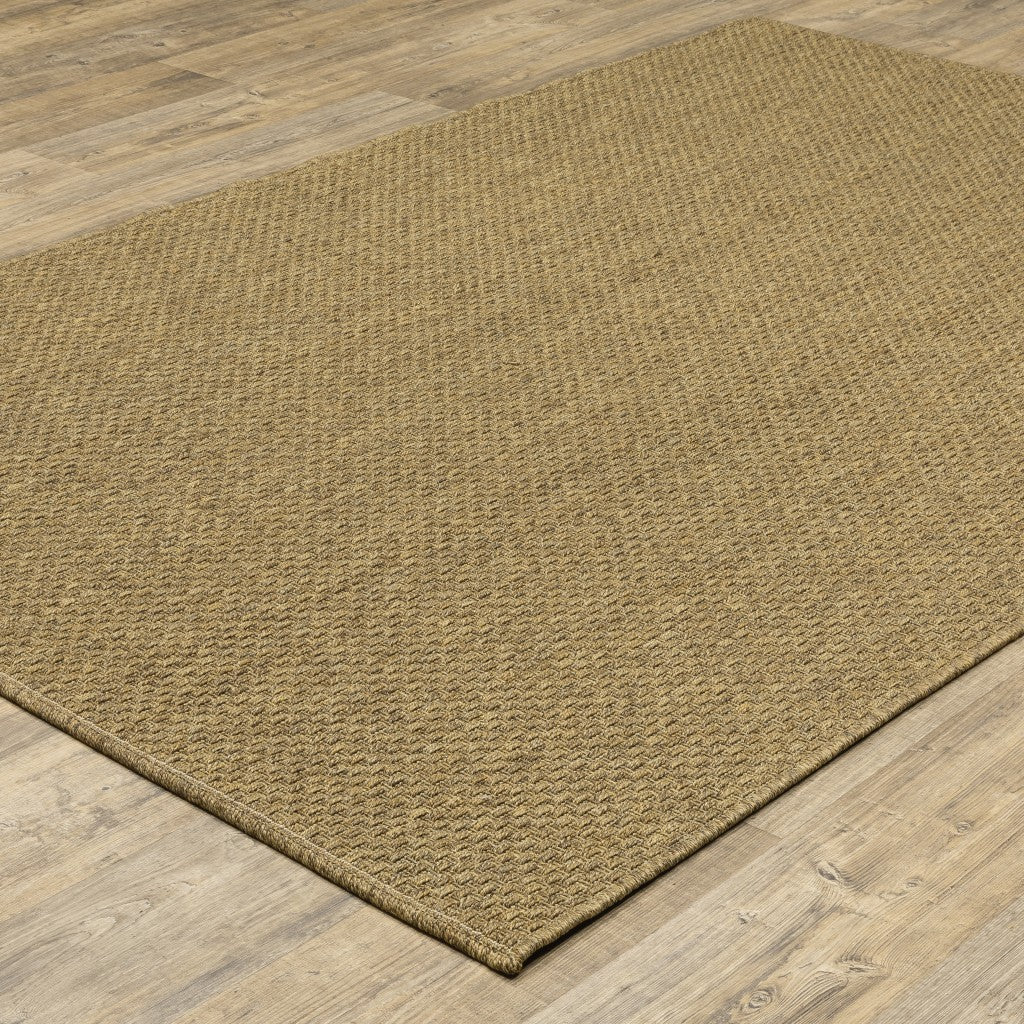 HomeRoots Polypropylene 3’x5’ Solid Tan Indoor Outdoor Area Rug
