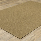 HomeRoots Polypropylene 5’x8’ Solid Tan Indoor Outdoor Area Rug