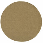 HomeRoots Polypropylene 8’ Round Solid Tan Indoor Outdoor Area Rug