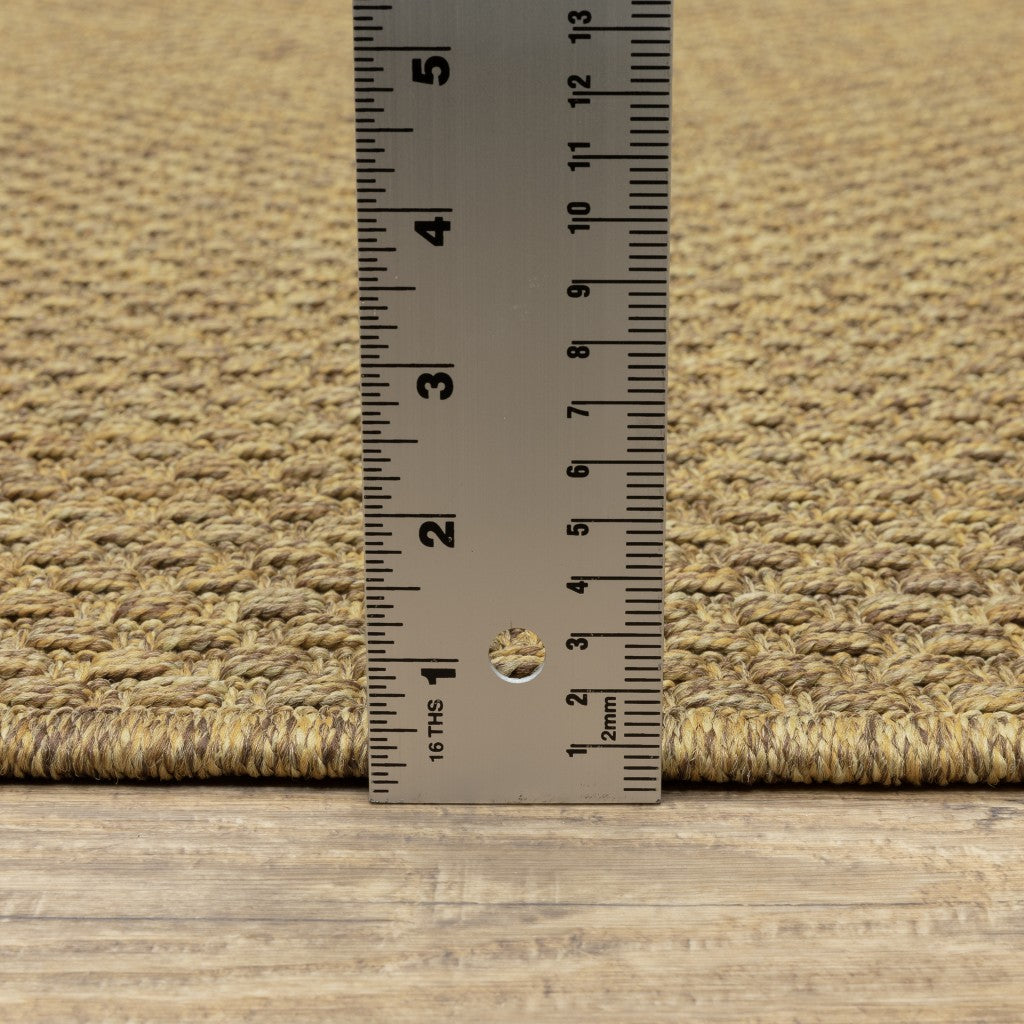 HomeRoots Polypropylene 8’ Round Solid Tan Indoor Outdoor Area Rug