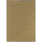 HomeRoots Polypropylene 9’x13’ Solid Tan Indoor Outdoor Area Rug