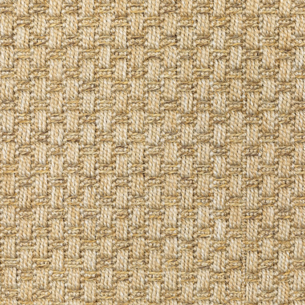 HomeRoots Polypropylene 8’ Round Solid Sand Beige Indoor Outdoor Area Rug