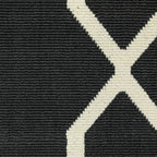 HomeRoots Polypropylene 5’x8’ Black and Ivory Trellis Indoor Outdoor Area Rug