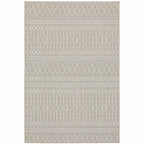 HomeRoots Grey Polypropylene 3’x5’ Gray and Ivory Geometric Indoor Outdoor Area Rug