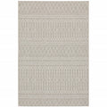 10X13 Gray And Ivory Geometric Indoor Outdoor Area Rug