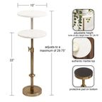 Engles Adjustable Marble Table and Plant Stand