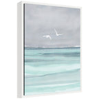 Sylvie Sea and Seagulls Framed Canvas by Nikita Jariwala
