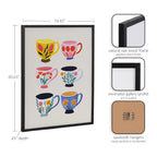 Gallery Botanical Coffee Shop Tea Cups Print by The Creative Bunch Studio