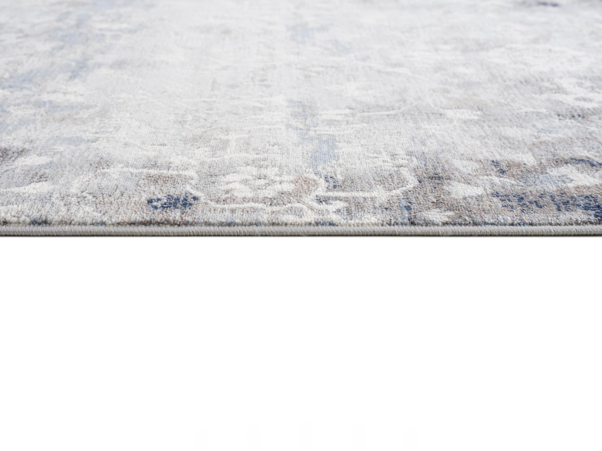 HomeRoots 100% Polypropylene 2’ x 5’ Navy and Beige Distressed Vines Area Rug