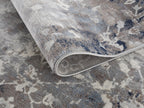 HomeRoots 100% Polypropylene 2’ x 8’ Navy and Beige Distressed Vines Runner Rug