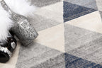 HomeRoots 100% Polypropylene 2’ x 8’ Navy Blue Geometric Diamond Runner Rug