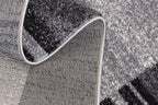 HomeRoots Grey 100% Twisted Polyester 5â€ x 8â€ Gray Modern Bordered Area Rug