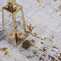 2 X 20 Abstract Beige And Gold Modern Runner Rug