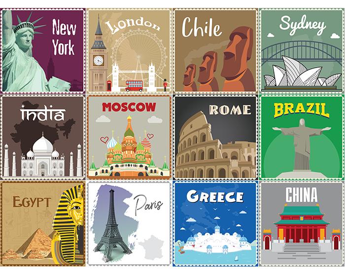 4 X 4 World Traveler Peel And Stick Removable Tiles