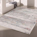 7 X 10 Gray Abstract Irregular Blocks Area Rug