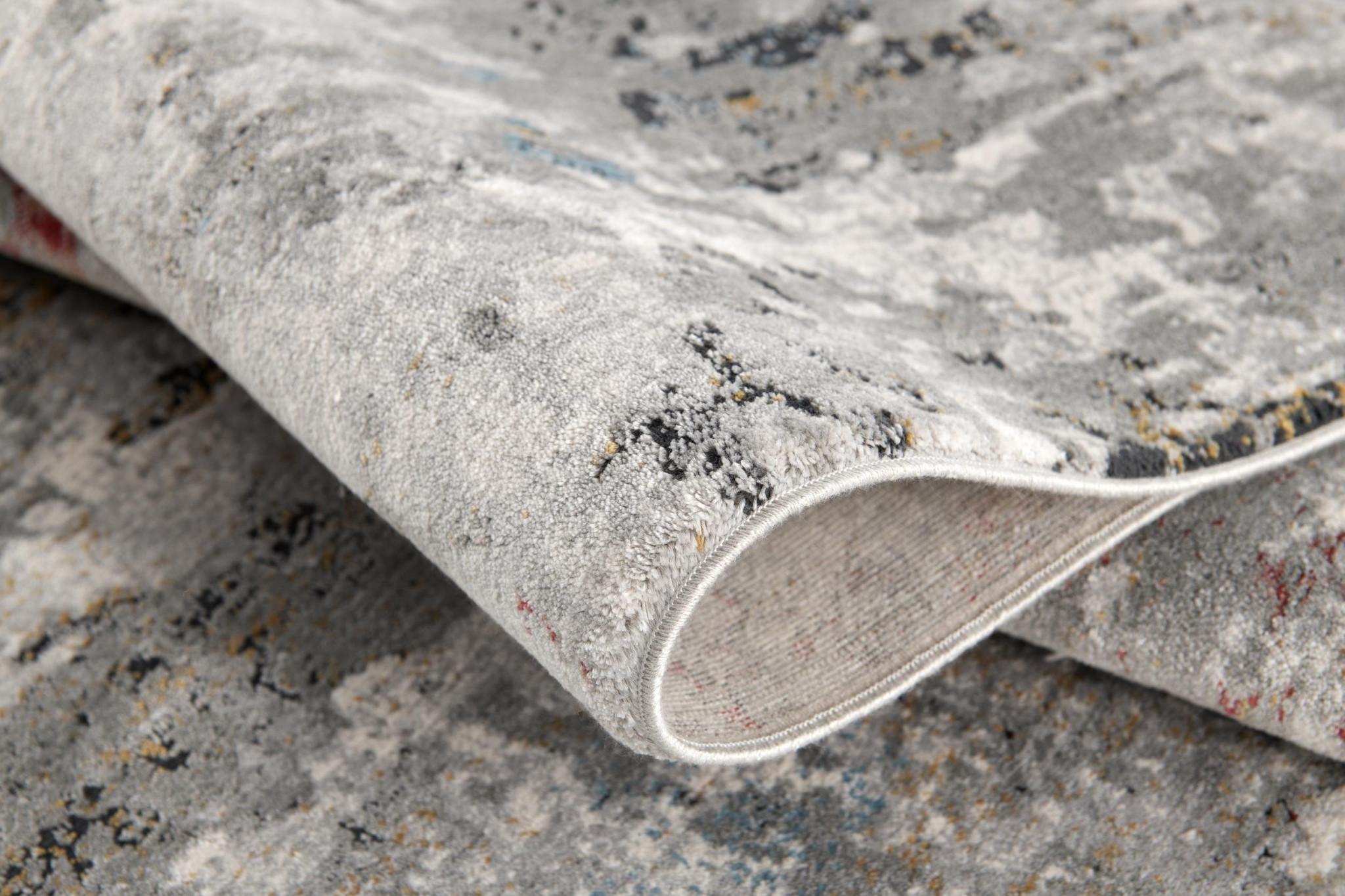 2 X 13 Gray Abstract Pattern Runner Rug