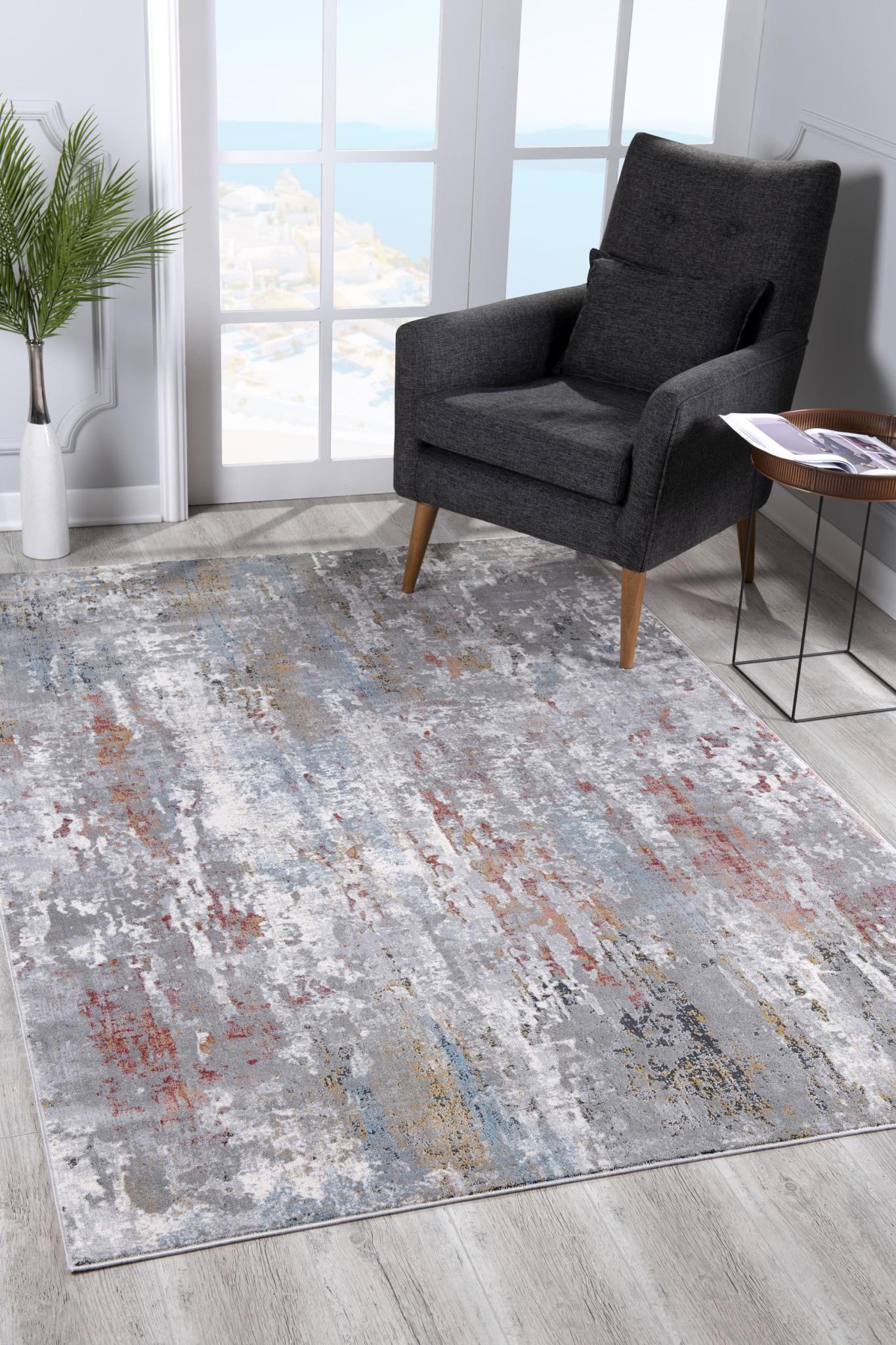 7 X 10 Gray Abstract Pattern Area Rug