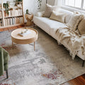 7 X 10 Gray And Ivory Modern Abstract Area Rug
