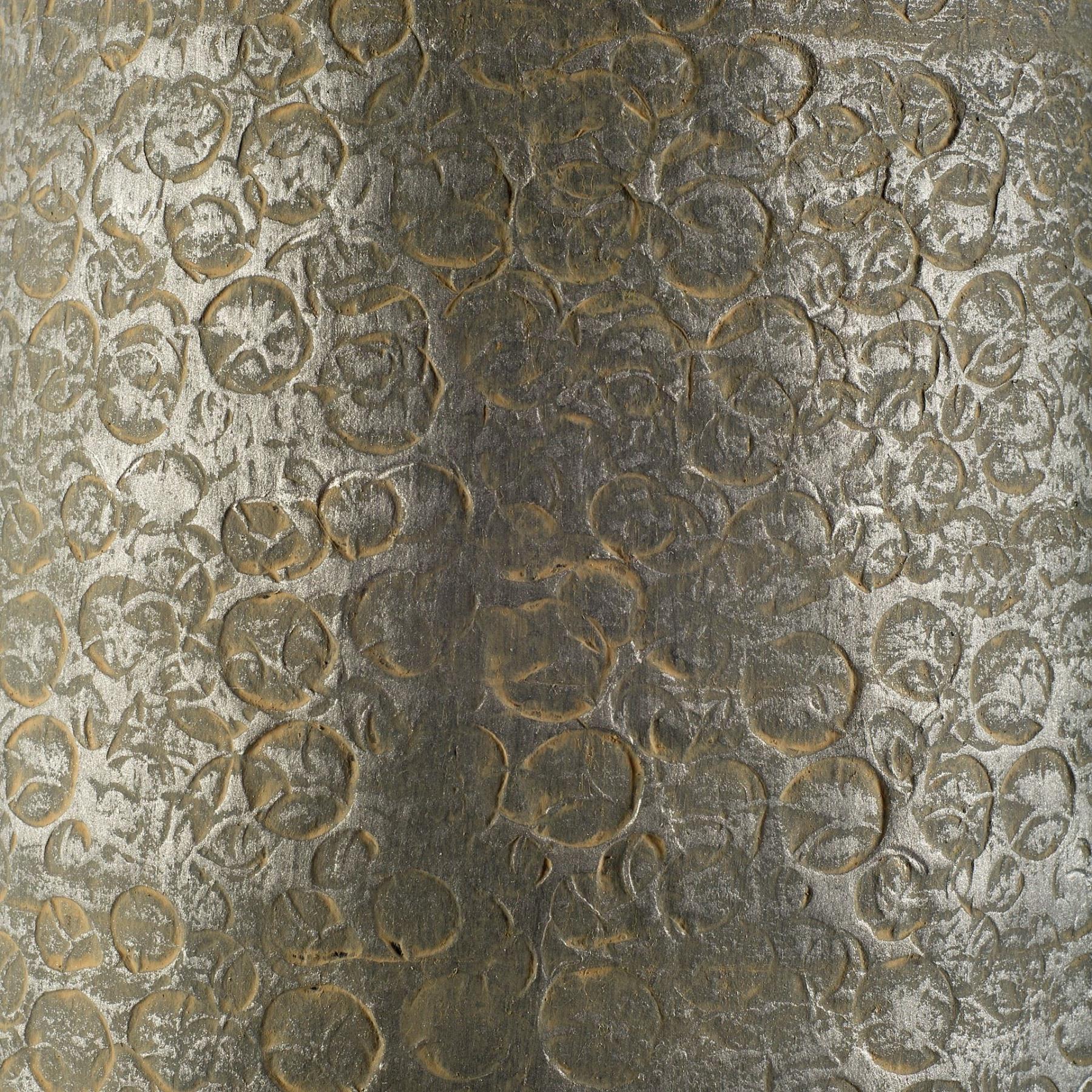 39 Rustic Gray And Gold Textured Ceramic Floor Vase