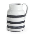9 Rustic White And Blue Stripe Ceramic Jug