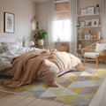 5 X 8 Yellow Triangular Lattice Area Rug