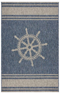 8 X 9 Navy Ship Helm Indoor Outdoor Area Rug