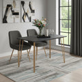 55 Black And Gold Wood And Steel Counter Height Dining Table