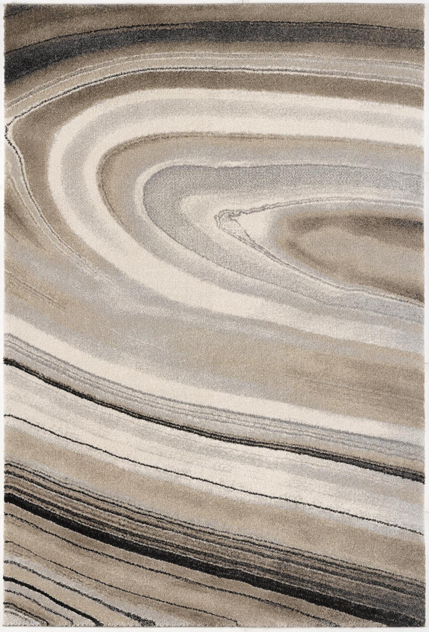 5 x 8 Cream and Tan Abstract Marble Area Rug