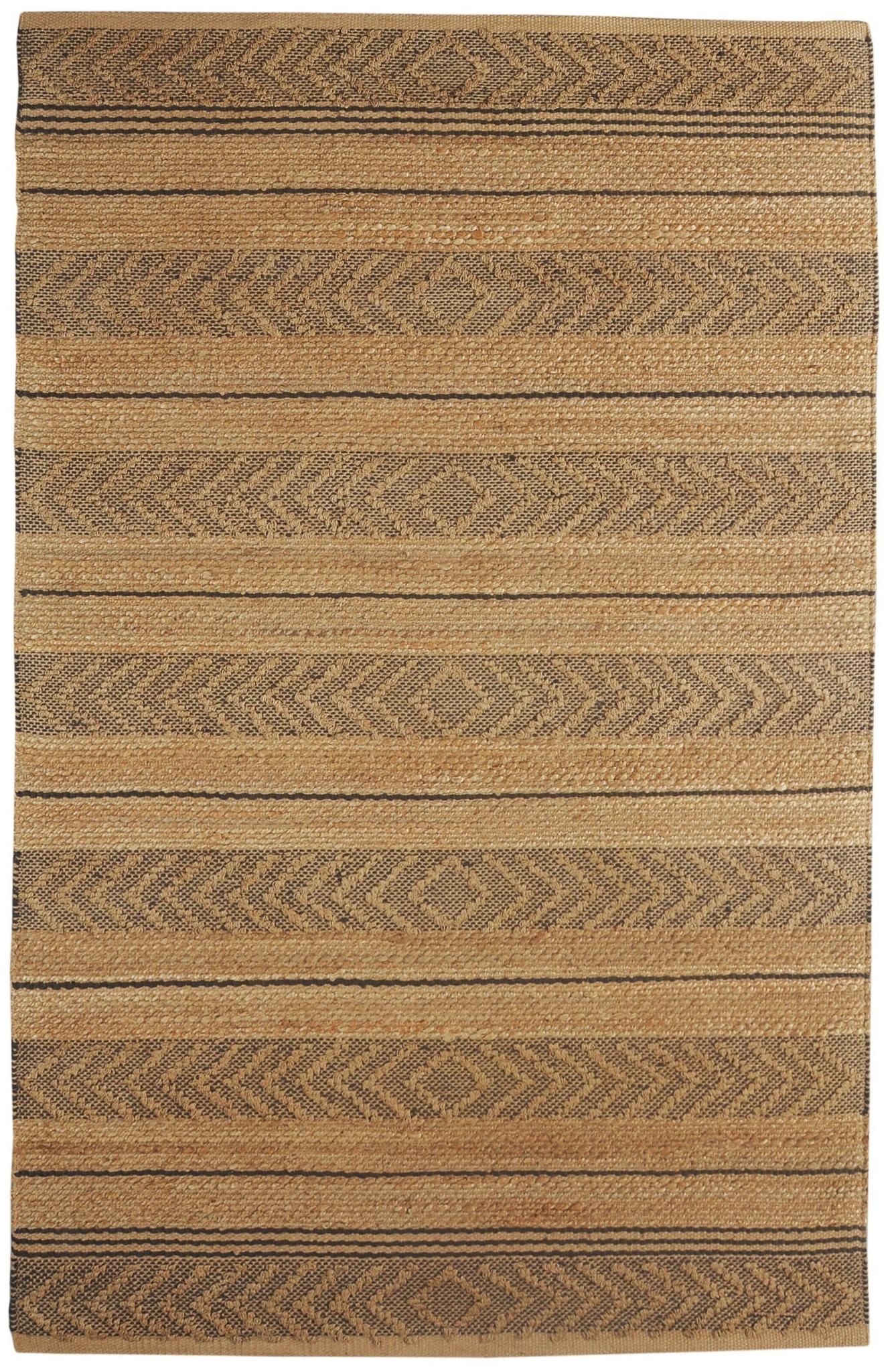 8 x 10 Tan and Gray Bohemian Striped Area Rug