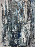 5 x 8 Shades of Blue and Gray Abstract Marble Area Rug